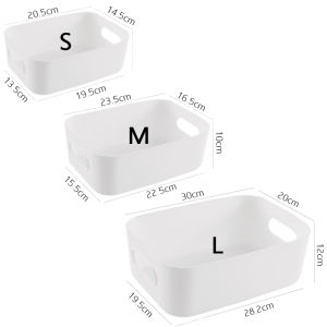 1PC Cosmetic Storage Box Desktop Sundries Organizer PP Plastic Storage Basket With Handle Kitchen Storage Container