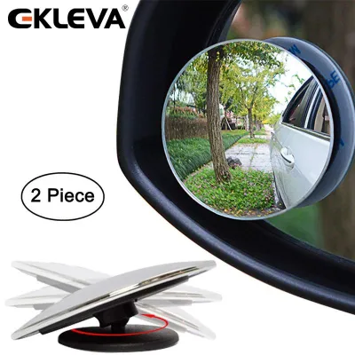EKLEVA Blind Spot Mirror Rearview Adjustable Side Mirrors Frameless Sway Rotate Wide Angle Rear View Mirror HD Glass Fan Shape Stick-on 3M Adhesive for SUV Car Truck Van Traffic Safety 2PCS