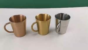 300ml Water Cup Drinkware Mugs Double 304 Stainless Steel Gold Beer Coffee Cup Mugs Coffee Cups Tazas Originales Mugs