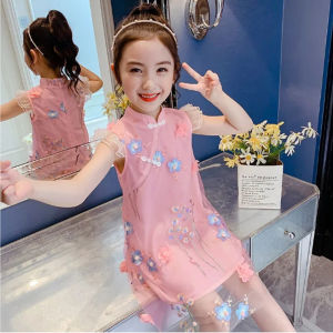 Childrens Fashion High Quality Chinese Style Dress Childrens Cheongsam For Kids Girl Casual Clothes