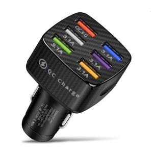 QC3.0 30W Car Adapter 6Port Car for Cigarettes Lighter USB Car Quick Charging Adapter