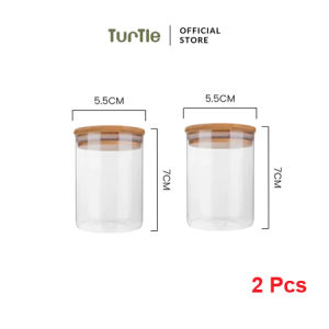 TURTLE Storage Glass Jar Airtight Food Storage Container with Wooden Lid Home Storage