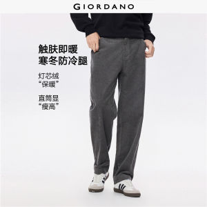 Giordano Beau Monde Men 100% Cotton corduroy half elastic waist pants Free Shipping 13115177