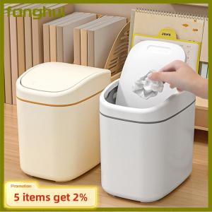 fanghui Desktop Trash Can Small Mini Garbage Can Plastic Dustbin with Shake Cover for Home Office Waste Bins Household Cleaning
