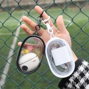 Portable Mini Clear Zipper Storage Bag Waterproof PVC Figure Display Keyring Bags Headphone Charger Case With Keychain Loop