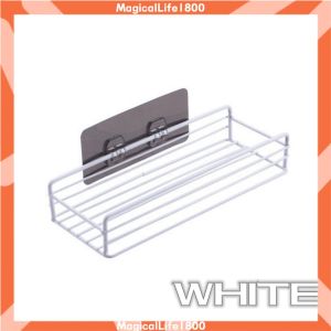 Simple Steel Storage Rack Kitchen Self Adhesive Bathroom Corner Toilet Rack Shelf Basket Wall Iron Bathroom Shelf Rack