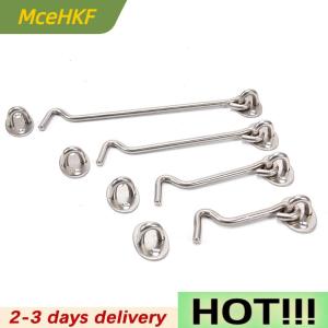 MceHKF Stainless Steel Cabin Hook And Eye Latch Lock Shed Gate Door Catch Silent Holder