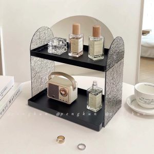 Giá Kệ Đựng Mỹ Phẩm Nước Hoa Khay Đựng Đồ 2 Tầng Sang Trọng Phong Cách Bắc Âu