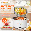 Dreepor 3L Mini Rice Small Multi-Function Electric Cooker With Steaming Tray Non Stick Pot. 