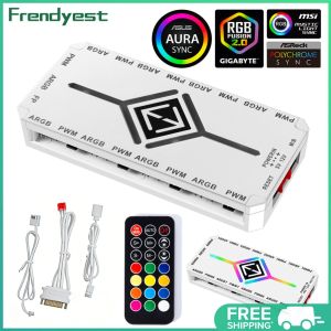 COD [Free Shipping] ARGB Fan Hub Splitter 1 to 9 with PWM Magnetic Suction and Remote for PC Cooling Optimization