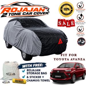 Roajan 2 Tone Car Cover for Toyota Avanza Waterproof UV Protection Dustproof with Rojajan Bag &S ticker+ Chamois Towel