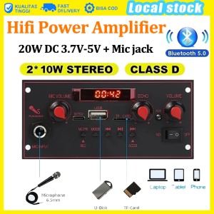 2*10W Amplifier Audio Player Bluetooth 5.0 MP3 Decoder Board 5V DIY MP3 Player Car FM Radio Module TF USB Mic Record