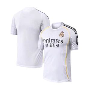 Player Issue 25-26 Season Home Real Madrid Football Jersey Top Bellingham Camavinga Vinicius Cristiano Ronaldo CR7 Valverde Mbappé Mens Womens Player Edition 2025 Club World Cup Soccer Jersey Player Version Football Short-sleeve T-shirt Customized