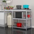 304 Stainless Steel Gas Stove Rack Stand Heavy Duty Stove Stand Rack with LPG roller KGS 124 Thicken 3 Layer Kitchen Rack Space Saver Multi-layer Gas Stove Bench Microwave Oven Stand Rack Vegetable Cutting Table Combination Storage Rack. 