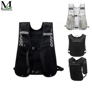 Mishilei Night Running Backpack Reflective Strip Storage Vest with Multi-Pocket Cycling Ventilate Waterproof