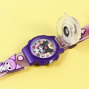 Jam Tangan Anak Anak Spin Muter Display Analoq Terbaru Karakter Kuromi Cinnamaroll Melody Unicorn