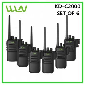 WLN KD-C2000 5W UHF 400-470MHz Professional Two Way Waterproof Radio with Detachable Flashlight-SET OF 6