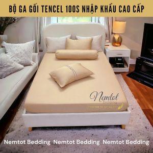 ⚜️LỤA LYOCELL 100S⚜️ Bộ Ga Gối Lyocell 100s Nhập Khẩu Mềm Mát Tự Nhiên Vải Lụa Dệt Từ 100% Bột Gỗ Cây