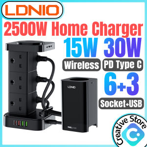 LDNIO CHARGER WIRELESS CHARGING POWER SOCKET WITH 30W TYPE C PORT+3 USB PORT POWER STRIP HOME CHARGING CHARGER EXTENSION