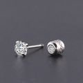 Premium Stainless Steel Plated Double Diamond Stud Earrings - Stylish Minimalistic Design, Excellent Craftsmanship, Multiple Sizes - European and American Style. 