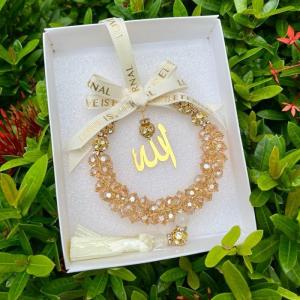 Perhiasan gantung kereta cermin 2025 moden material kristal warna biru hadiah freegift stok sedia ada cermin kereta