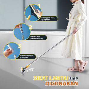 Sikat Lantai WC 2IN1 Wiper Sikat Pembersih Gagang Panjang Toilet Multifungsi