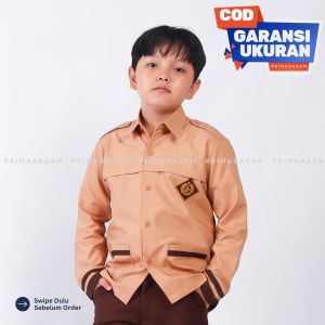 Seragam kemeja baju pramuka sd sekolah dasar siaga lengan tangan panjang putra laki laki cowok