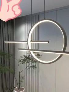 IGDL Modern malist LED chandelier light dining room long strip hanging lamp black/white Restaurant Bar coffee office pendant lamp