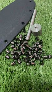 ตาไก่ทำซองมีด ใช้ตอกแผ่นไคเด็ก ขนาด 6มม. x 7มม. ยาว 7 มม. ผิวรมดำ ไม่เป็นสนิม ตาไก่ KYDEX ชุด 60 ตัว ขายพร้อมตัวตอก 1 ชุด