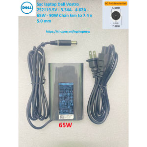 ️[Sạc zin] Sạc laptop Dell Vostro 2521 19.5V - 3.34A - 4.62A - 65W - 90W Chân kim to 7.4 x 5.0 mm