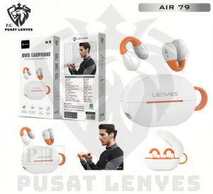 AIR79 - Handsfree Bluetooth LENYES AIR-79 Headset TWS Bluetooth Wireless 5.3 Smart Touch Hifi Stereo OWS Earphone Air Conduction Model Anting