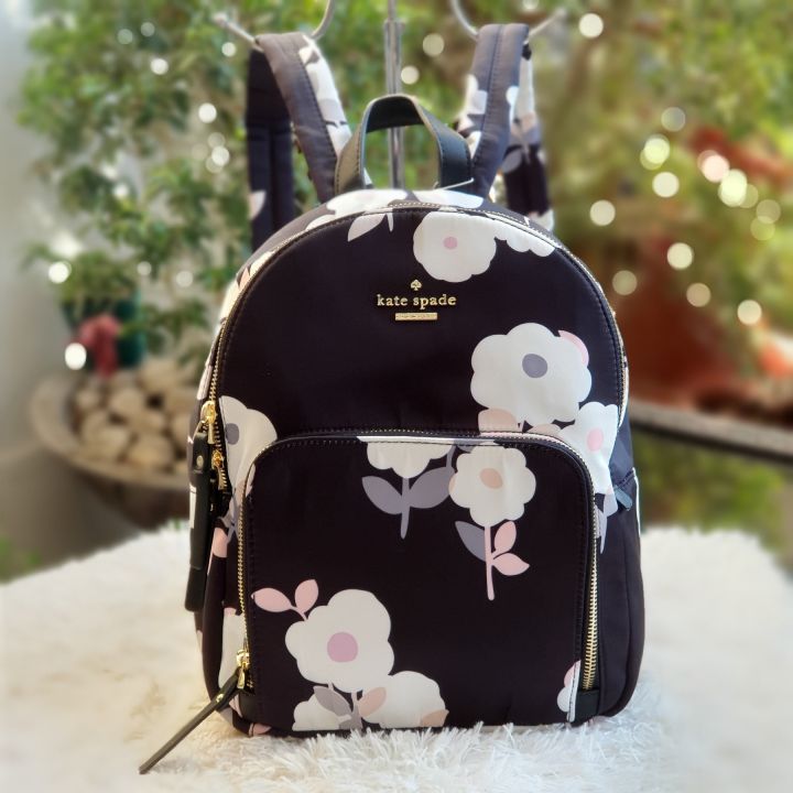 Guaranteed Authentic Kate Spade Watson Lane Hartley Floral Print Backpack Black Lazada PH