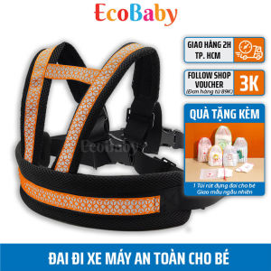 Đai đi xe máy ECOBABY cho bé từ 2 đến12 tuổi dải phản quang rộng thoáng khí đai ngồi xe máy cho bé an toàn khi đi xe có thể ngồi trước hoặc ngồi sau