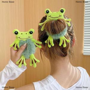[COD] Home Base Cute Cartoon Frog Rubber Band For Girls Plush Ponytail Maruko Hair Tie Elastic Hair Ring Headwear Girls Kids Hair Accessories