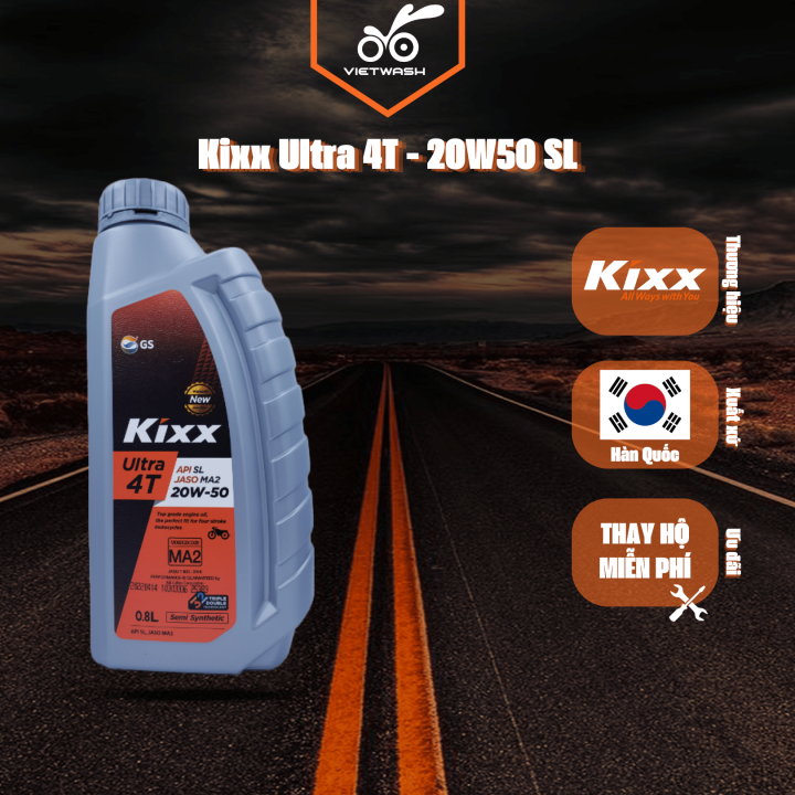 [KIXX] Nhớt xe số Kixx Ultra 4T 20W50 API SL 800ml [MIỄN PHÍ CÔNG THAY ...