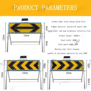 【 High Quality 】Traffic Warning Light Solar Double Arrow Guide Light Construction Indicator Light Road Reflective Sign Induced Flash Light