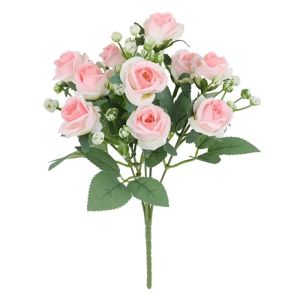 RISEDOT 10 Heads Artificial Rose Bouquet 30CM DIY Eucalyptus Fake Plants Realistic Artificial Camellia Peony Flowers Home Decor