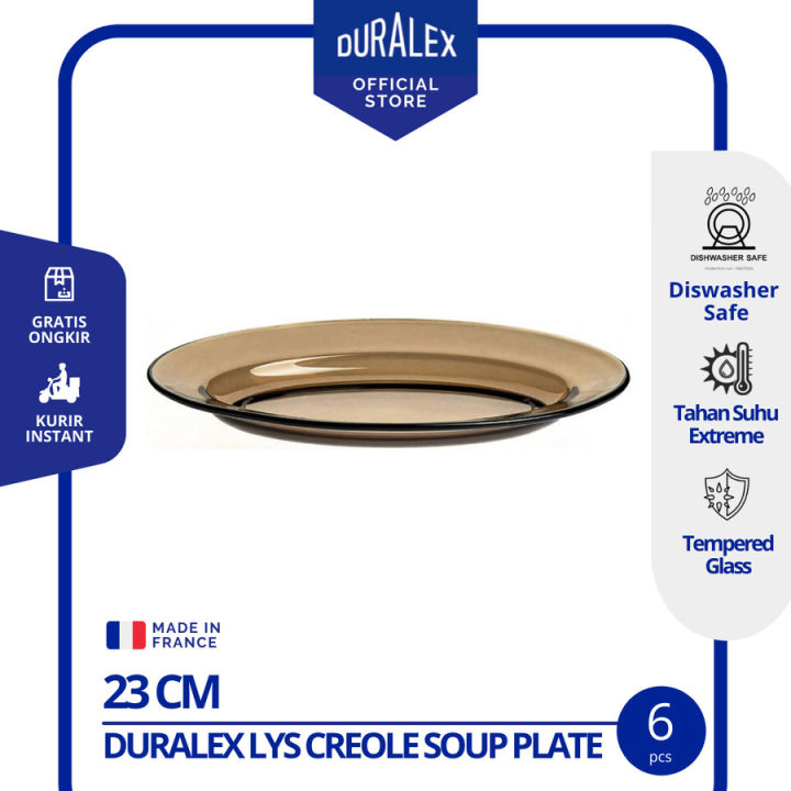 Assiettes Plates Duralex Creole 23,5 Cm - Lot De 6 - Verre Trempé Résistant, Fabriqué En France - Lave-vaisselle, Micro-ondes, Congélateur - 9