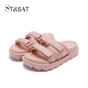 ST&SAT Fashion Two strap Muffin Thick Bottom Sandals For Womens