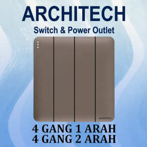 ARCHITECH INFINITY A63-K04B BROWN Sakelar/CETEKAN Lampu 4 Gang 2 Arah ARCHITECH INFINITY A63-K04A Sakelar/CETEKAN Lampu 4 Gang 1 Arah BROWN