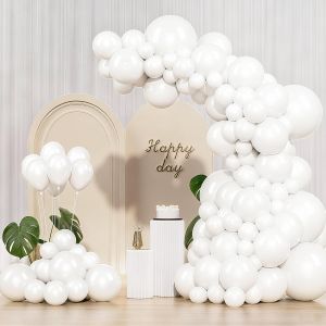 🇵🇭LM1 Solid Pastel White Standard Color Latex Balloons Tablecloth Backdrop Party Accessories