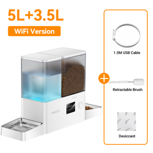 ROJECO 8.5L Large Capacity Pet Automatic Cat Feeder and Gravity Water Dispenser 2 In 1 Dog and Cat Smart Food Dispenser