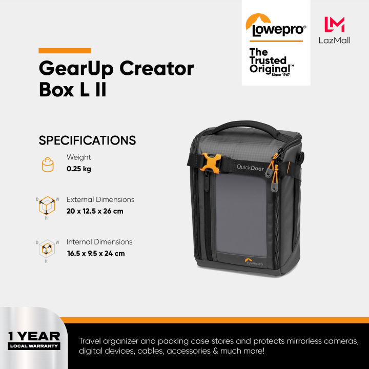 GearUp Creator Box Medium II, Mirrorless And DSLR Camera Bag Camera Case With Quickdoor Access Made With Recycled Fabric Orange Padded Interior~p79612460 - View #6