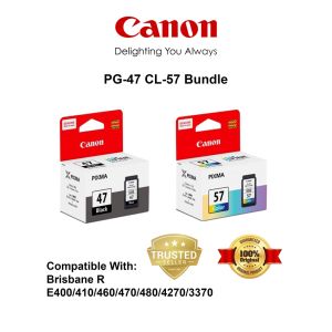 Bộ Mực In Canon PG-47 & CL-57 Cho Máy In Canon Pixma E400 E410 E460 E480 - Hàng Chính Hãng