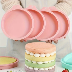  Silicone Round Cake Pan Baking Mold Reusable Muffin Tray Pans for Baking Non-stick Baking Pans DIY Cakes Baking Tools