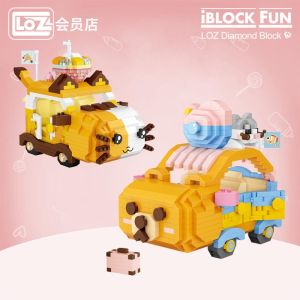 LOZ IDEAS Mini Block iBLOCK FUN Cartoon Car Vehicle Kitten Cat Bear Building Brick 9260/9261