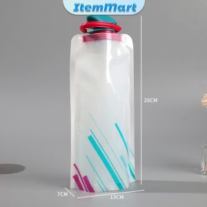 ItemMart 700ml Travel Collapsible Folding Drink Water Bottle Sports Kettle Flexible Foldable Drink Water Bag
