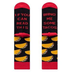 Men Women If You Can Read This Crew Socks Funny Saying Bring Me Tacos Bacon Eggs Hamburger Beer Letters Novelty Cotton Hosiery Gifts