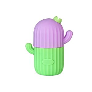 Cute Cactus shape Reusable Silicone Beauty Ice Face Roller Ice Mold Holder for Soothing