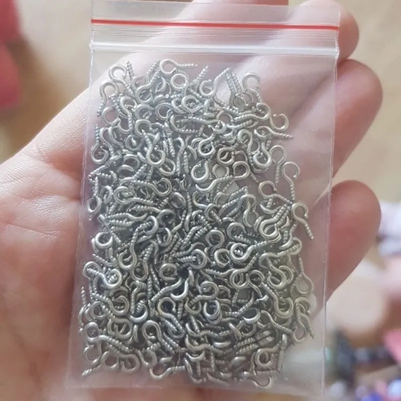 300pcs Mini Screw Eye Pin for Jewelry Making Pearl Beads Screw